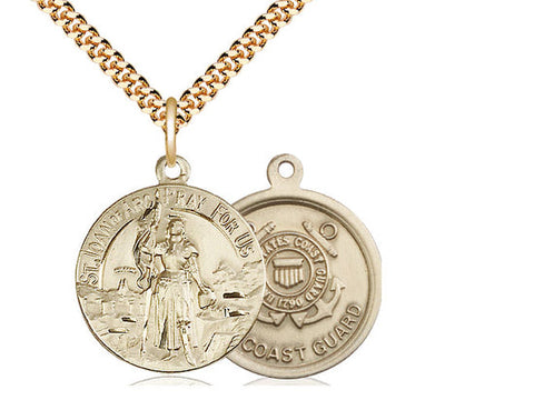 St. Joan of Arc Coast Guard Medal, Gold Filled 