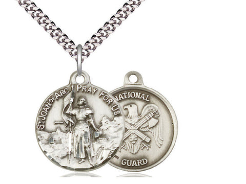 St. Joan of Arc National Guard Medal, Sterling Silver 