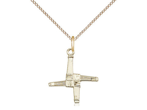 St. Brigid Cross Pendant, Gold Filled 