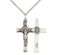 St. Benedict Crucifix Pendant, Sterling Silver 