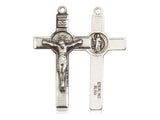 St. Benedict Crucifix Pendant, Sterling Silver 