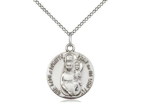 Our Lady of Loretto Medal, Sterling Silver 