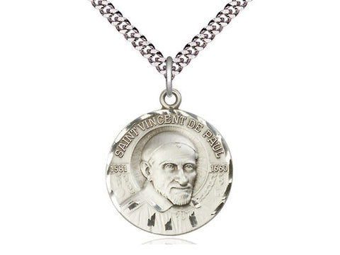 St. Vincent De Paul Medal, Sterling Silver 