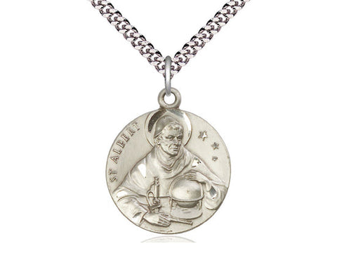St. Albert the Great Medal, Sterling Silver 