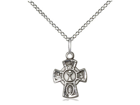 5 Way Cross Chalice Medal, Sterling Silver 