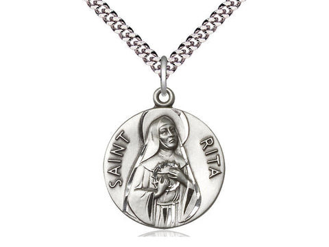 St. Rita of Cascia Medal, Sterling Silver 