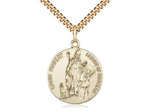 St. Hubert of Liege Medal, Gold Filled 
