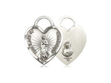 Our Lady of Guadalupe Heart Medal, Sterling Silver 