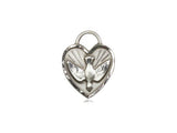 Confirmation Heart Medal, Sterling Silver 