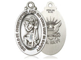 St. Christopher Navy Medal, Sterling Silver 