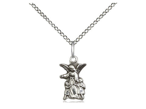 Guardian Angel Medal, Sterling Silver 