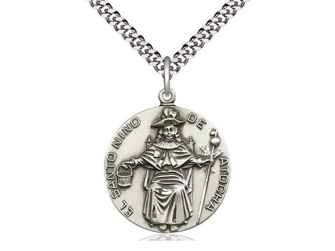 St. Nino De Atocha Medal, Sterling Silver 
