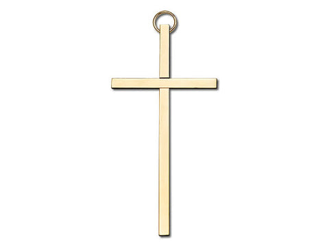 4 inch Plain Polished Brass Cross