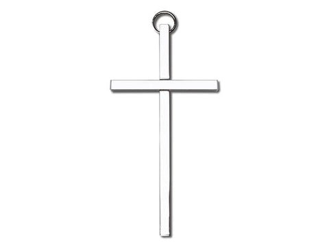 4 inch Plain Polished Silver Finish Cross