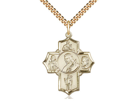 St. Philomena Vian Bos Jude Ger Medal, Gold Filled 