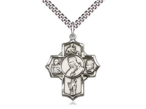 St. Philomena Vian Bos Jude Ger Medal, Sterling Silver 
