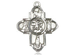 Our Lady 5 Way Cross Pendant, Sterling Silver 
