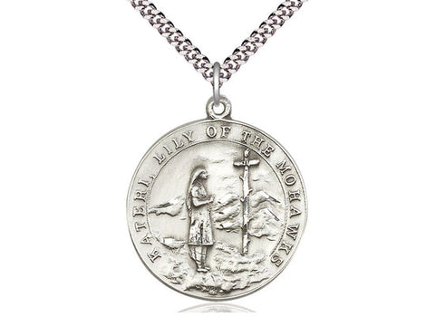 St. Kateri Medal, Sterling Silver 