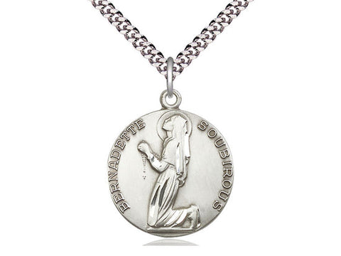 St. Bernadette Medal, Sterling Silver 