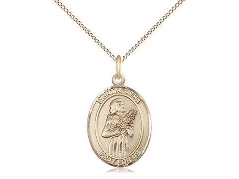 St. Agatha Medal, Gold Filled, Medium, Dime Size 