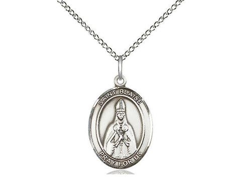 St. Blaise Medal, Sterling Silver, Medium, Dime Size 