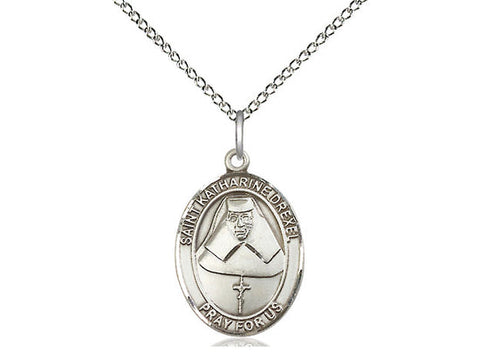 St. Katharine Drexel Medal, Sterling Silver, Medium, Dime Size 