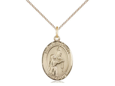 St. Bernadette Medal, Gold Filled, Medium, Dime Size 