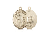 St. Brendan the Navigator Navy Medal, Gold Filled, Medium, Dime Size 