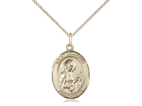 St. Camillus of Lellis Medal, Gold Filled, Medium, Dime Size 