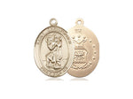 St. Christopher Air Force Medal, Gold Filled, Medium, Dime Size 