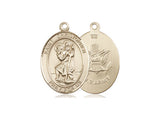 St. Christopher Army Medal, Gold Filled, Medium, Dime Size 