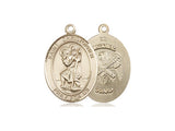 St. Christopher National Guard Medal, Gold Filled, Medium, Dime Size 