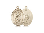 St. Christopher Navy Medal, Gold Filled, Medium, Dime Size 