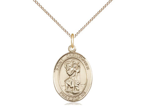 St. Christopher Medal, Gold Filled, Medium, Dime Size 