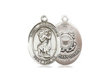St. Christopher Coast Guard Medal, Sterling Silver, Medium, Dime Size 
