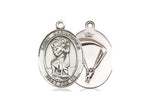St. Christopher Paratrooper Medal, Sterling Silver, Medium, Dime Size 