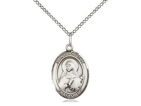 St. Dorothy Medal, Sterling Silver, Medium, Dime Size 