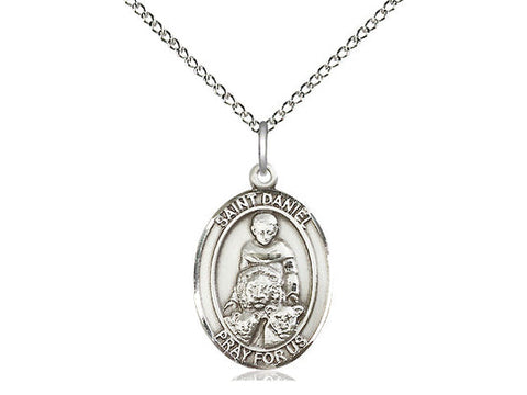 St. Daniel Medal, Sterling Silver, Medium, Dime Size 