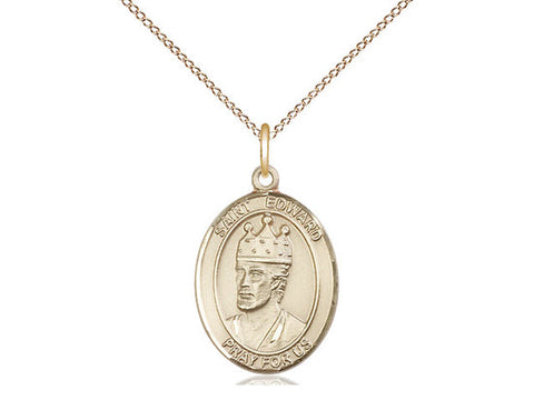 St. Edward the Confessor Medal, Gold Filled, Medium, Dime Size 