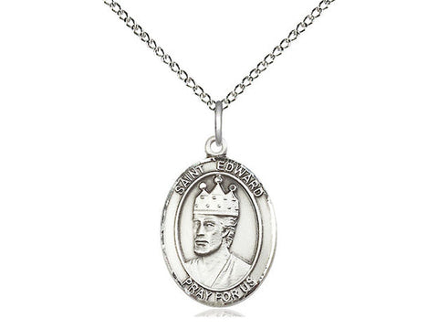 St. Edward the Confessor Medal, Sterling Silver, Medium, Dime Size 