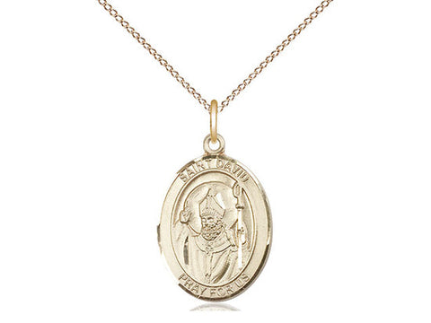 St. David of Wales Medal, Gold Filled, Medium, Dime Size 