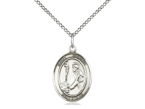 St. Dominic De Guzman Medal, Sterling Silver, Medium, Dime Size 