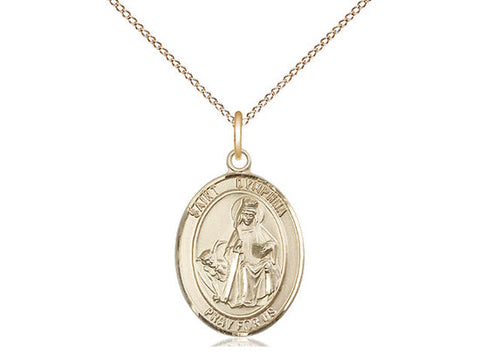 St. Dymphna Medal, Gold Filled, Medium, Dime Size 