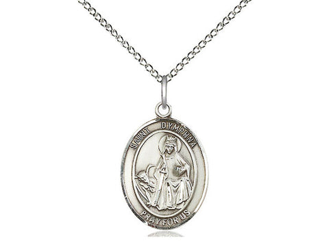 St. Dymphna Medal, Sterling Silver, Medium, Dime Size 