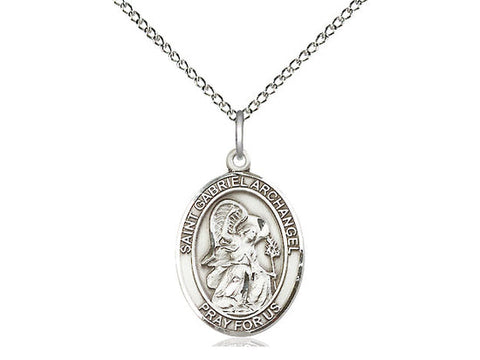 St. Gabriel the Archangel Medal, Sterling Silver, Medium, Dime Size 