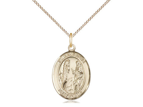 St. Genevieve Medal, Gold Filled, Medium, Dime Size 