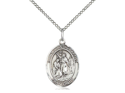 St. John the Baptist Medal, Sterling Silver, Medium, Dime Size 
