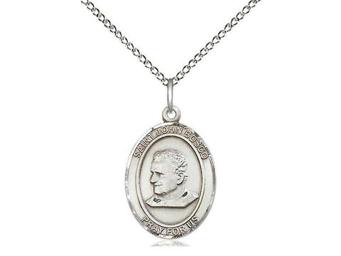 St. John Bosco Medal, Sterling Silver, Medium, Dime Size 
