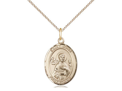 St. John the Apostle Medal, Gold Filled, Medium, Dime Size 