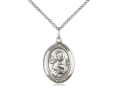 St. John the Apostle Medal, Sterling Silver, Medium, Dime Size 